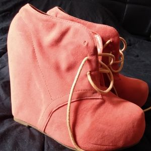 Wedge ankle booties
